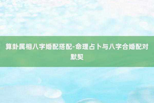 算卦属相八字婚配搭配-命理占卜与八字合婚配对默契